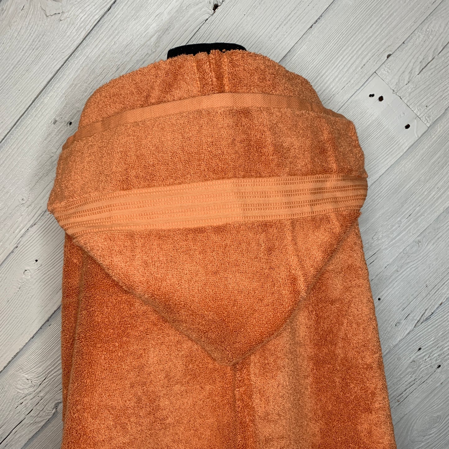 Adult Hooded Bath Towel, Orange, No Flannel Hood Lining