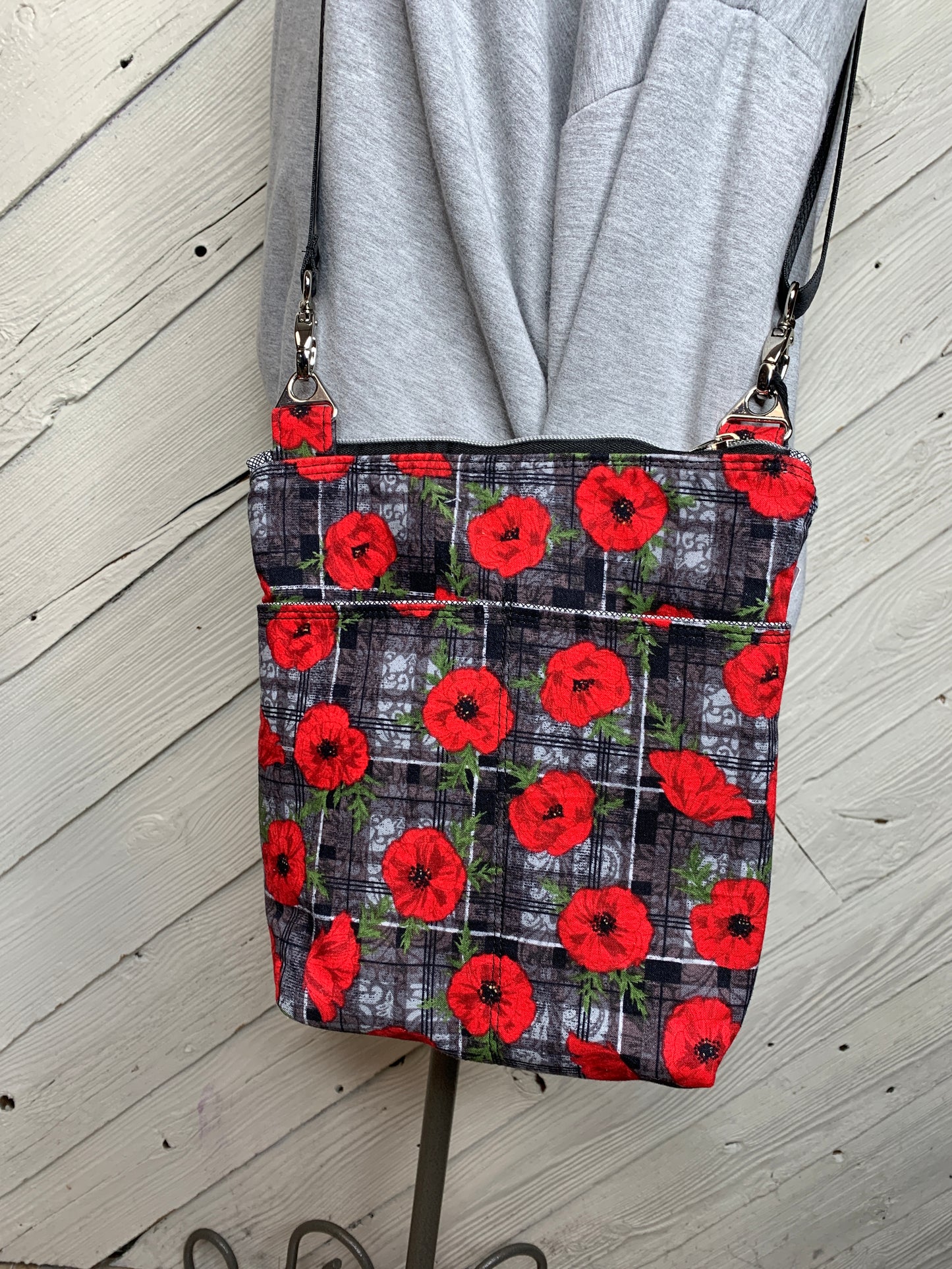 Crossbody Bag with poppy flower design
