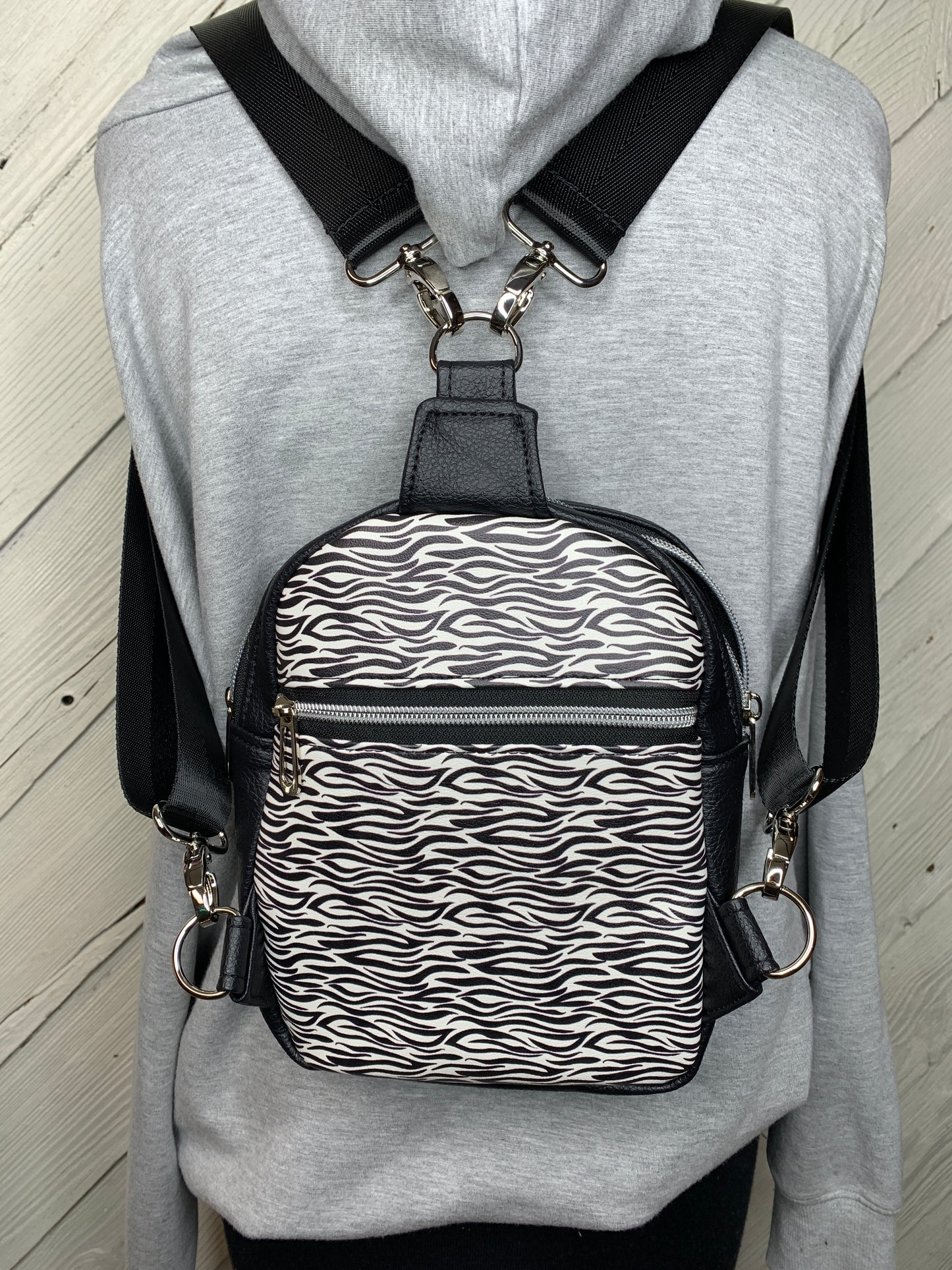 Zebra Backpack Purse