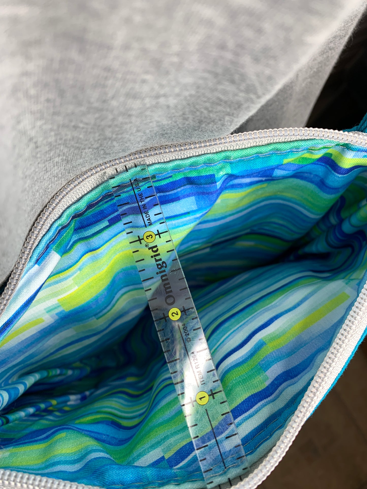 Crossbody Bag with aqua canvas fabric