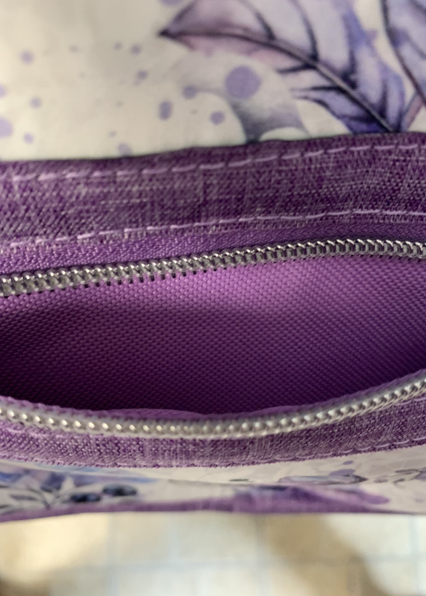 Purple Floral Crossbody Bag