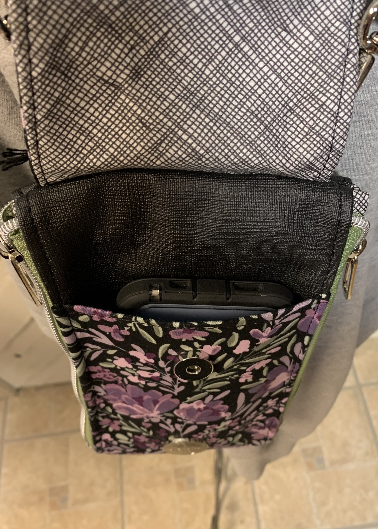 Clutch Crossbody Bag with a Floral Pattern