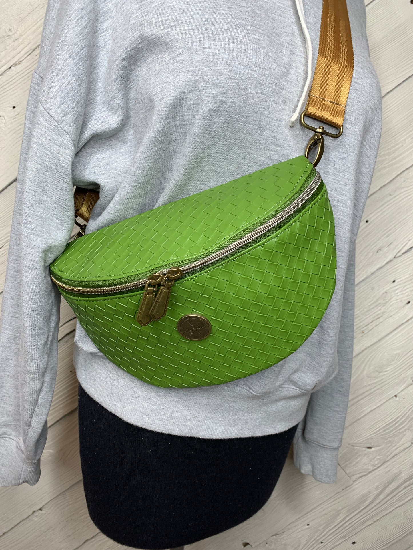 Green sling bag