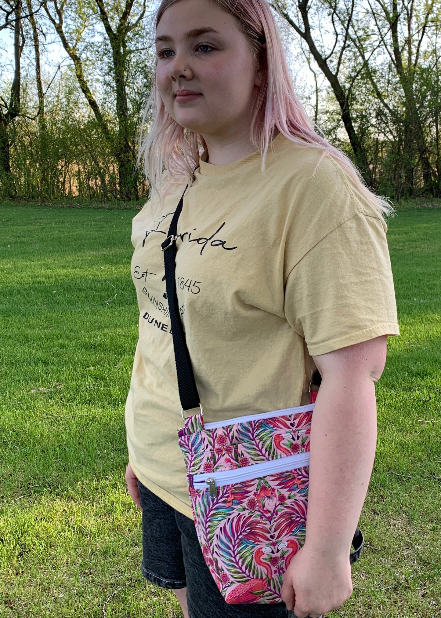 Crossbody Bag with flamingo design