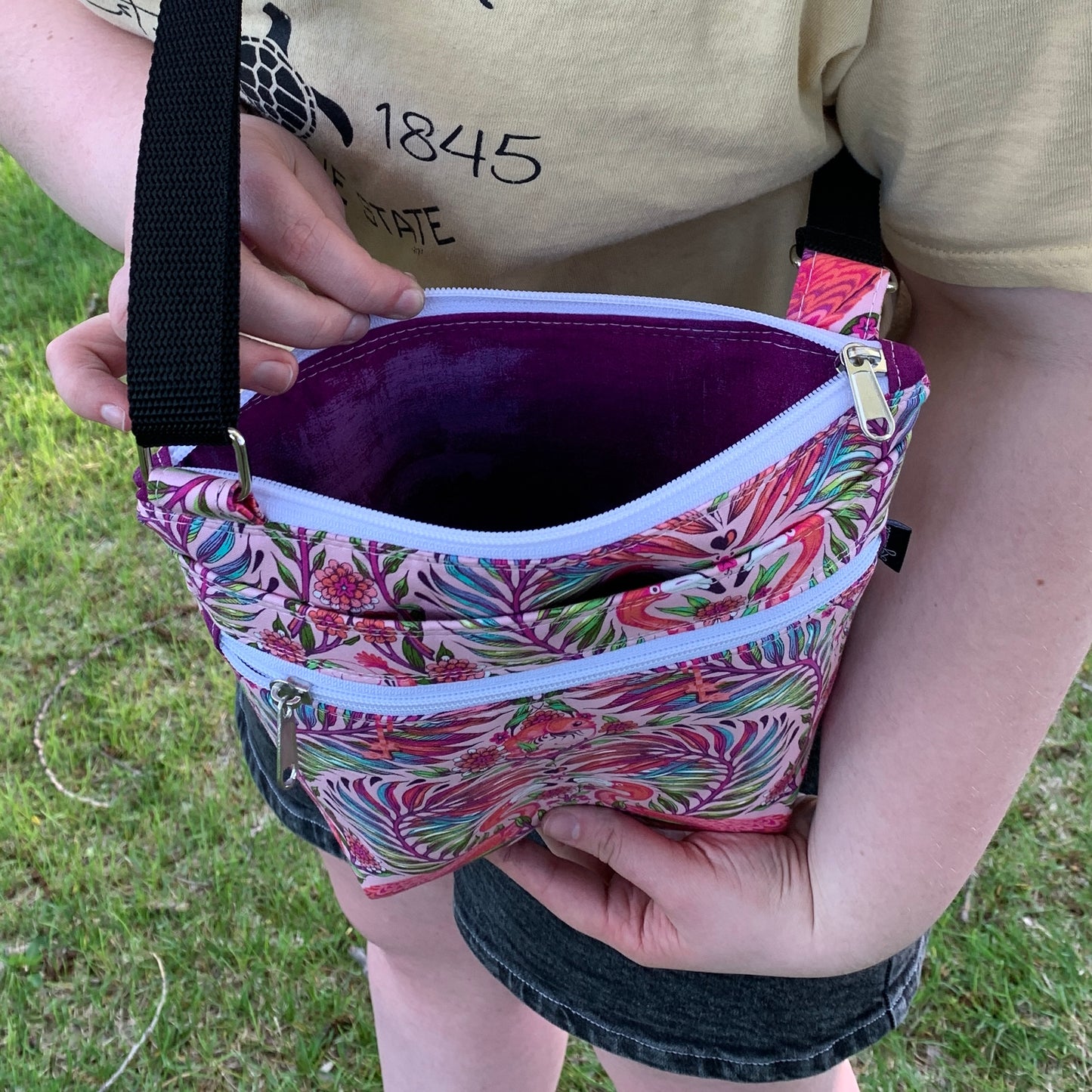 Crossbody Bag with flamingo design