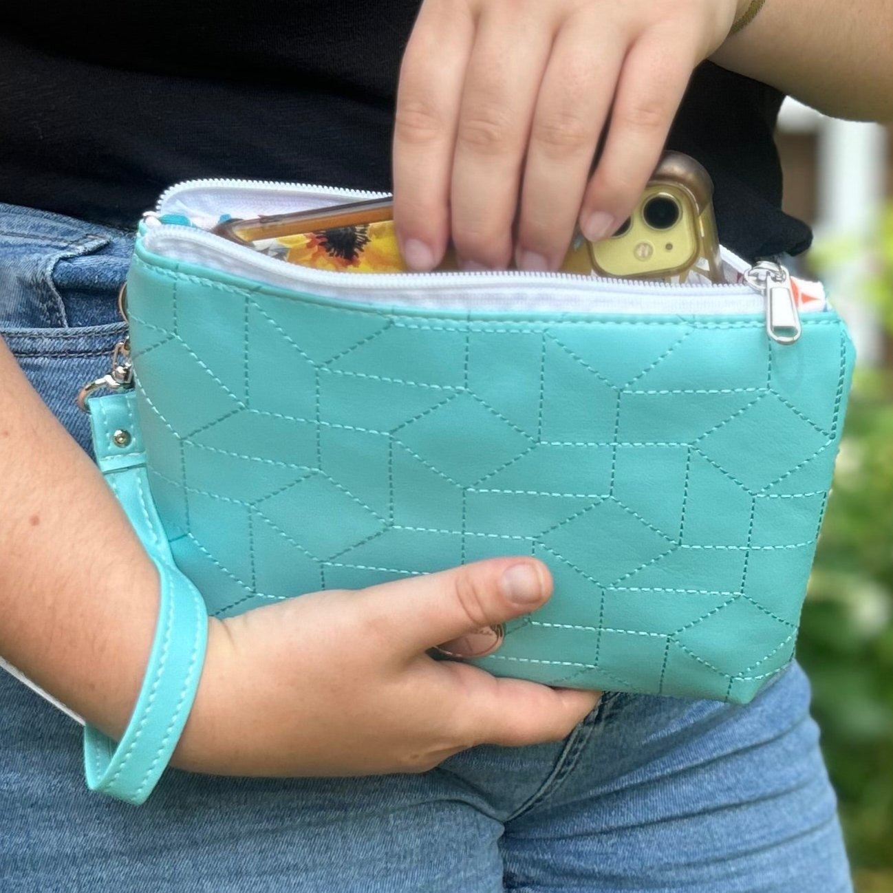 Aqua Wristlet