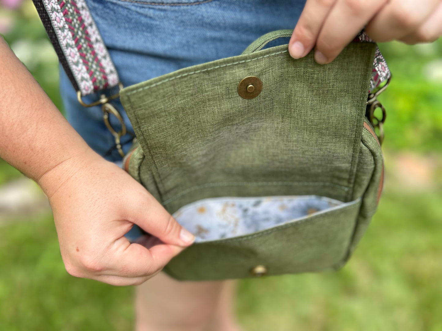Green Square Crossbody Bag