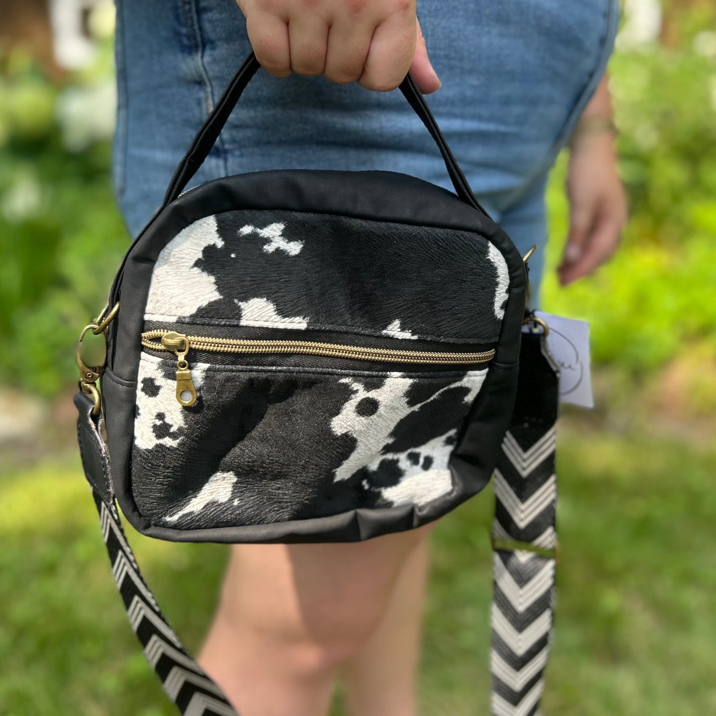 Crossbody Bag with a Cow Pattern
