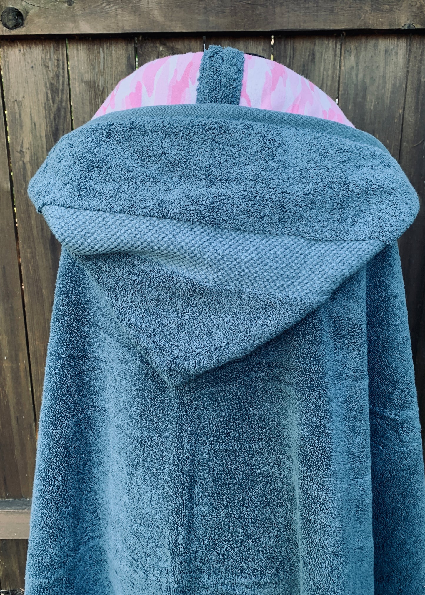 Adult Hooded Bath Towel Pink Camouflage Print Flannel Hood Lining