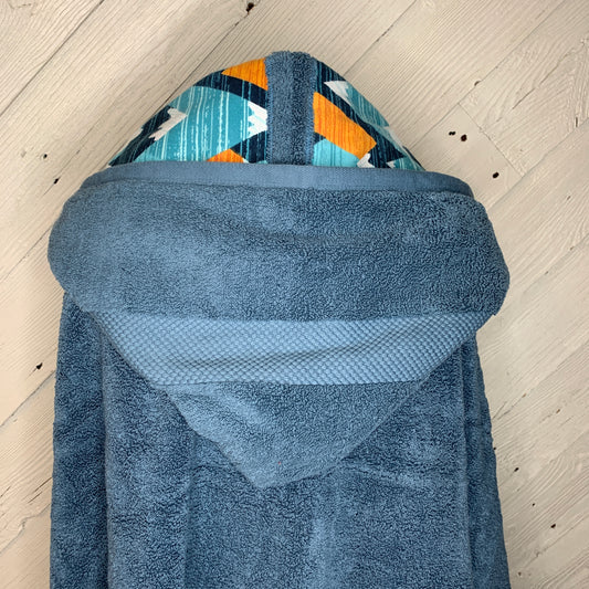 Adult Hooded Bath Towel with Mountain Flannel Lining on the Hood