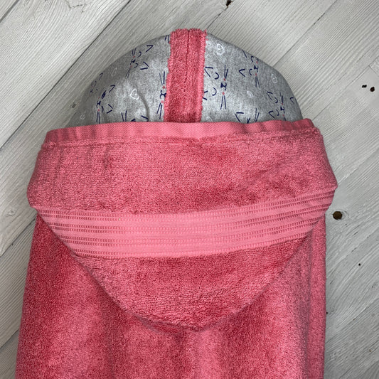 Adult Hooded Bath Towel with Cat Flannel Lining on the Hood