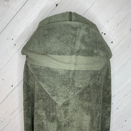 Adult Hooded Bath Towel, Dark Green, No Flannel Hood Lining