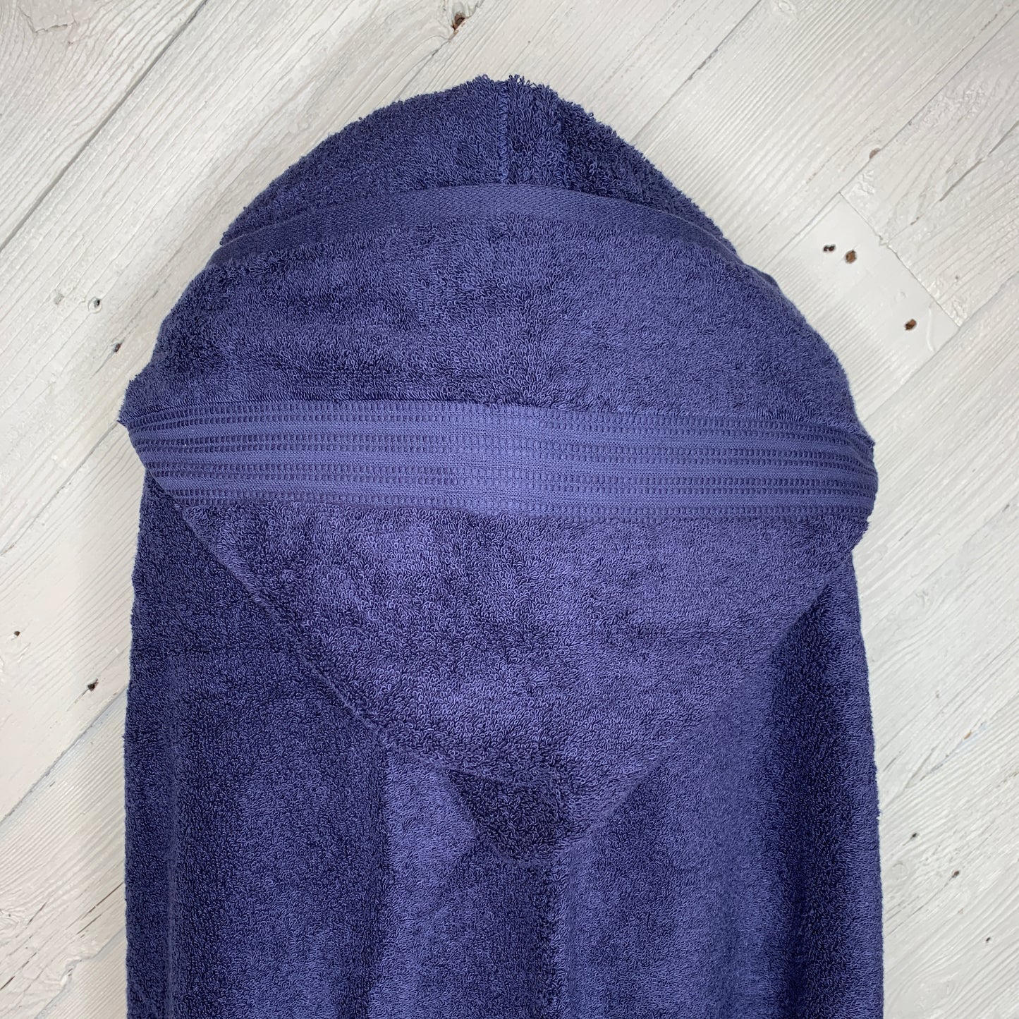 Adult Hooded Bath Towel, Navy Blue, No Flannel Hood Lining