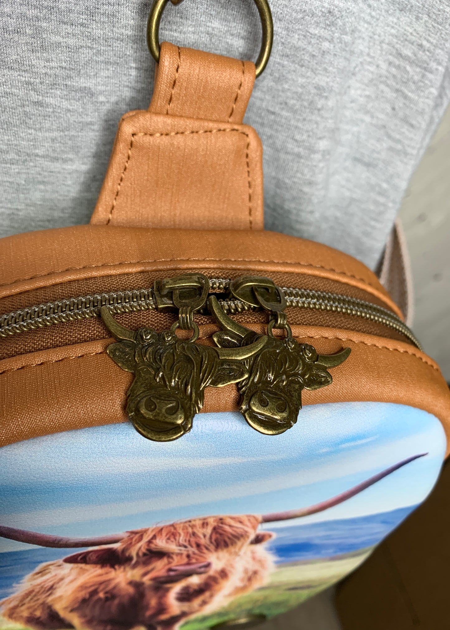 Highland Cow Backpack Purse