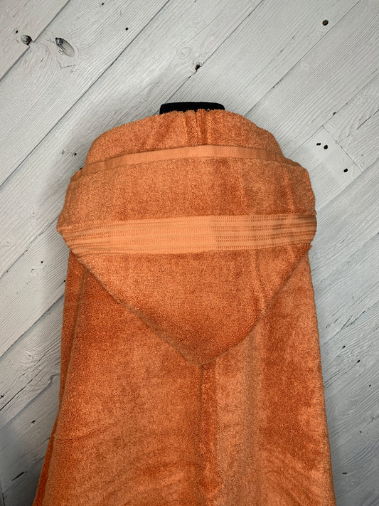 Adult Hooded Bath Towel, Orange, No Flannel Hood Lining