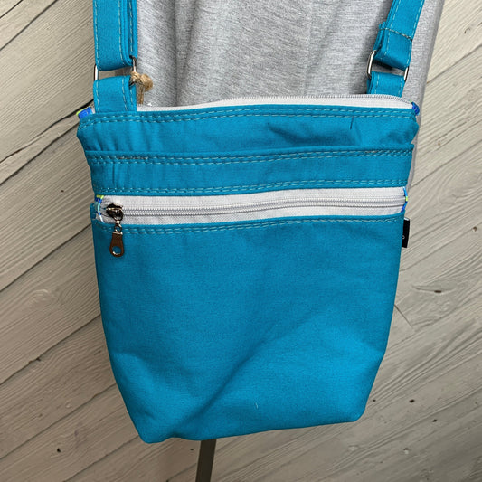 Crossbody Bag with aqua canvas fabric