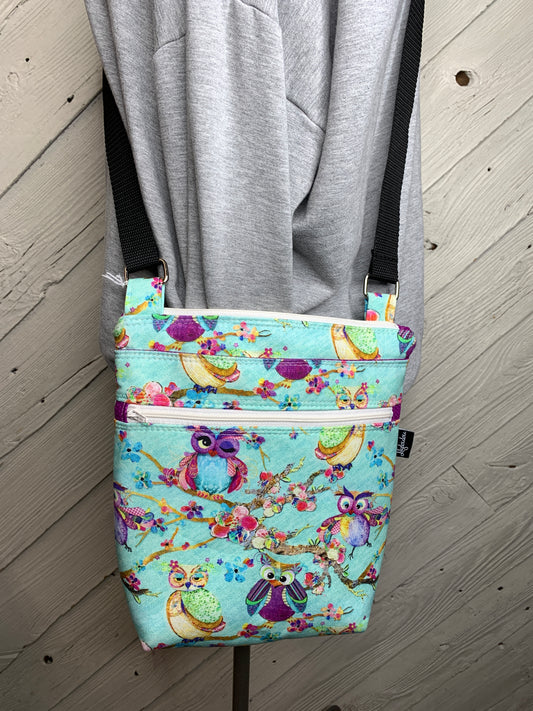 Crossbody Bag with owl and floral design
