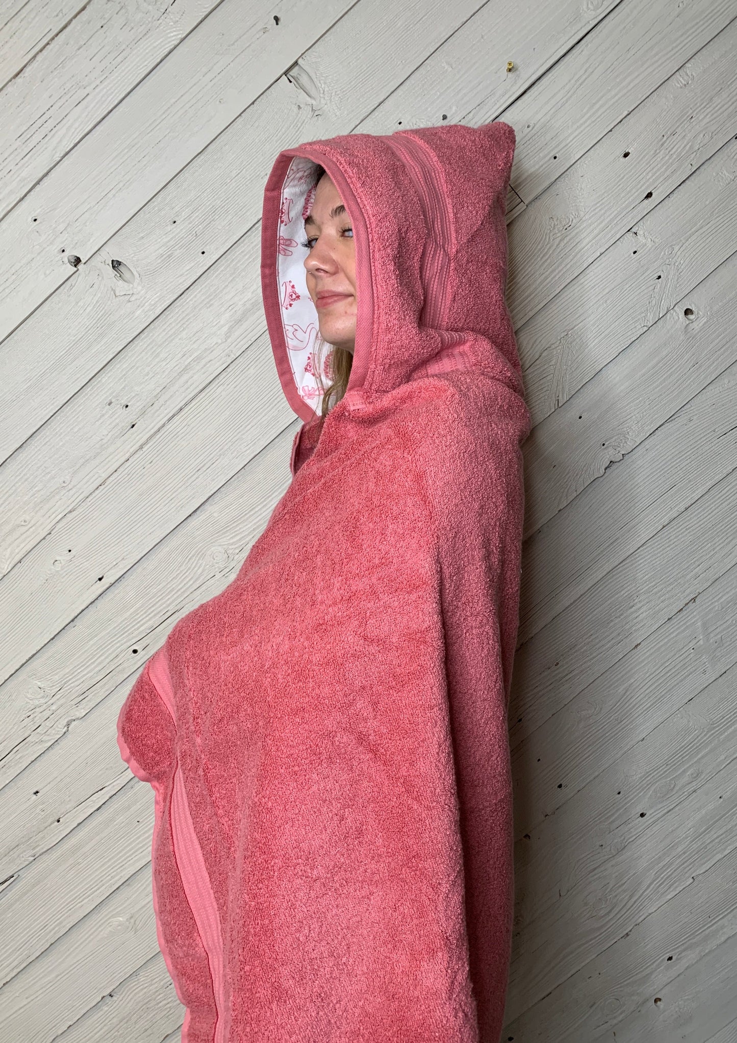 Adult Hooded Bath Towel, Ballet Flannel Hood Lining