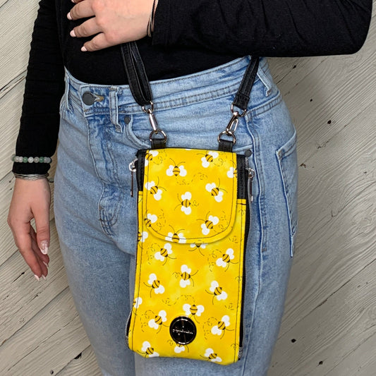 Clutch Crossbody Bag with a Bumblebee Pattern