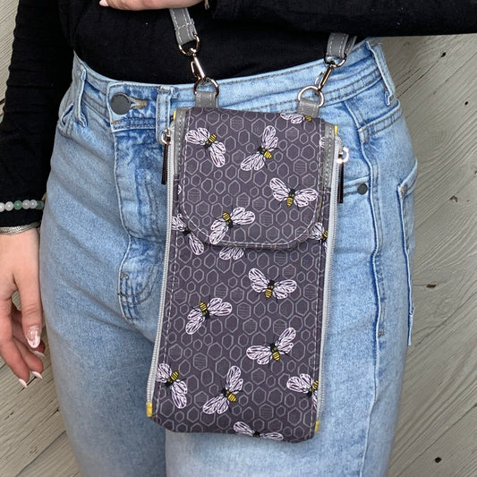 Clutch Crossbody Bag With a Bee Pattern