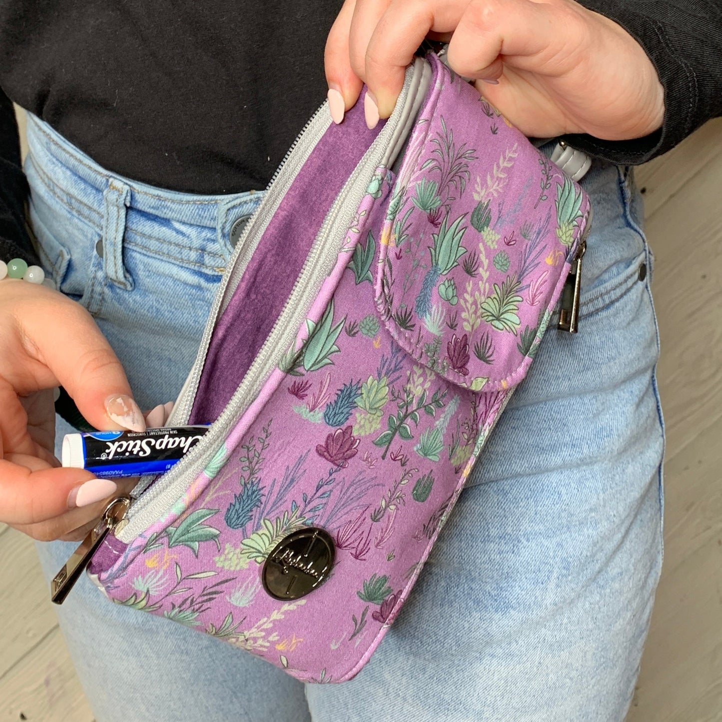 Clutch Crossbody Bag with a Cactus Pattern