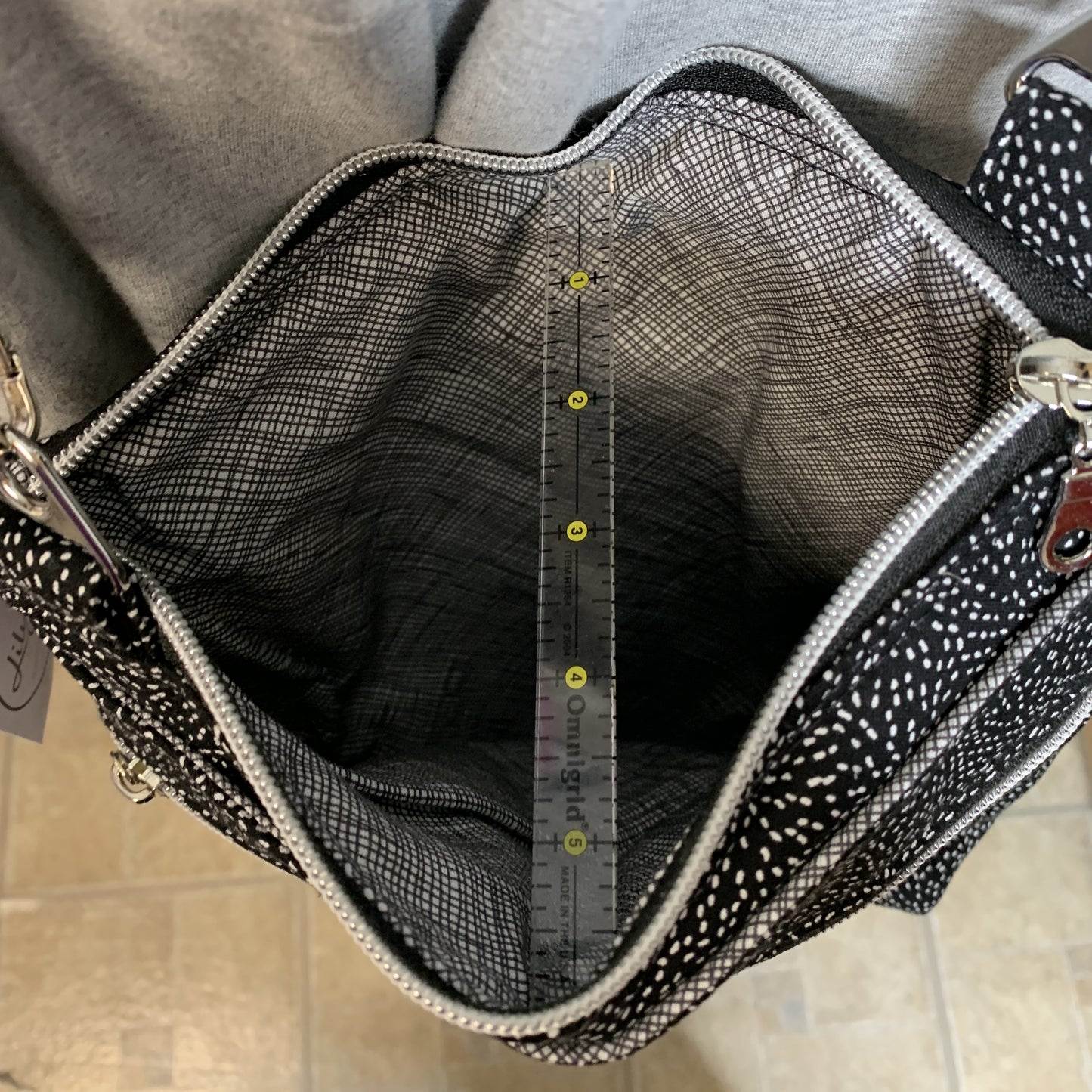 Crossbody Bag with black and white design
