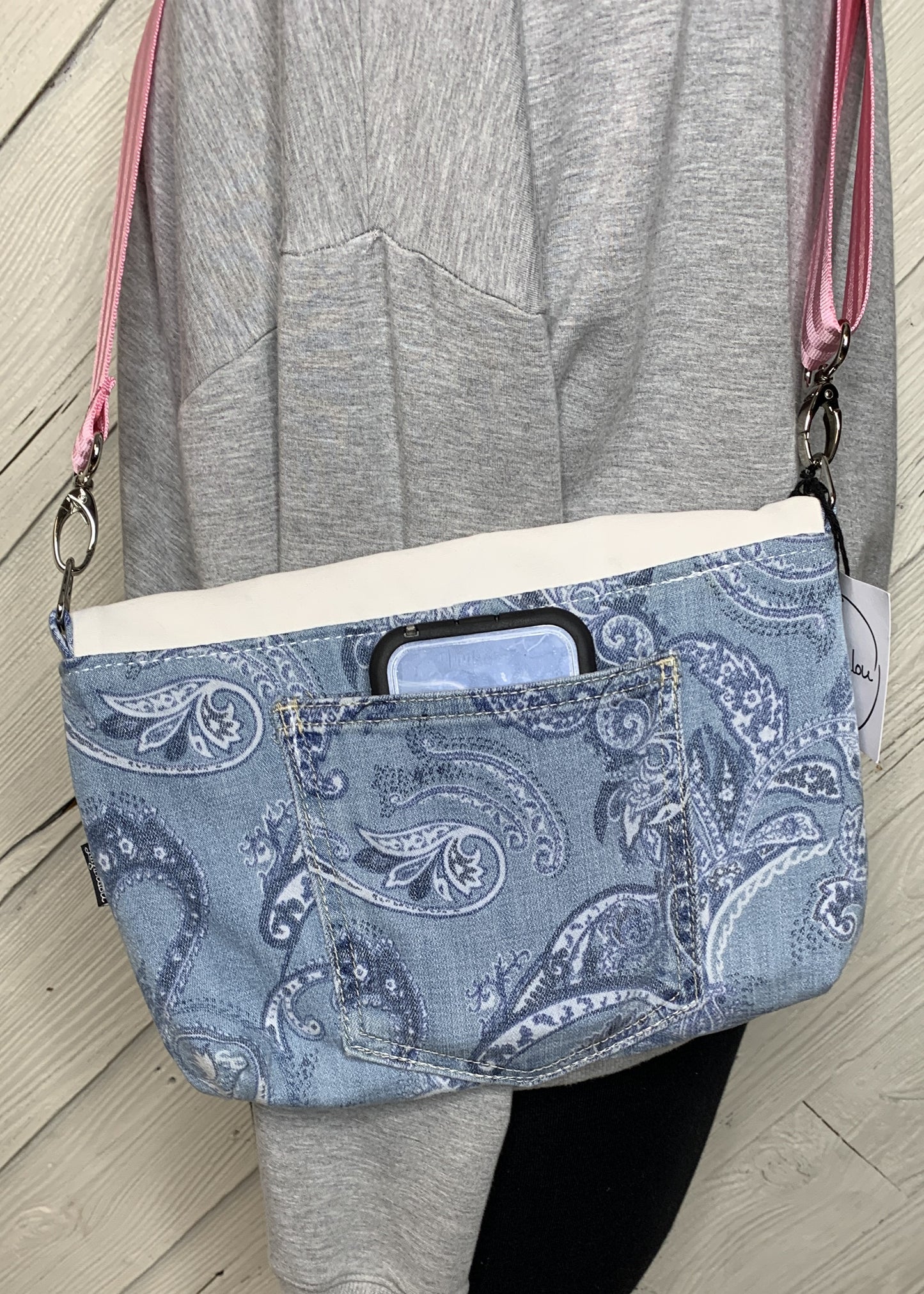 Foldover Crossbody Bag with an ostrich design