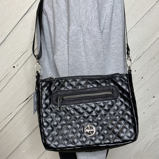 Black Vinyl Crossbody Bag