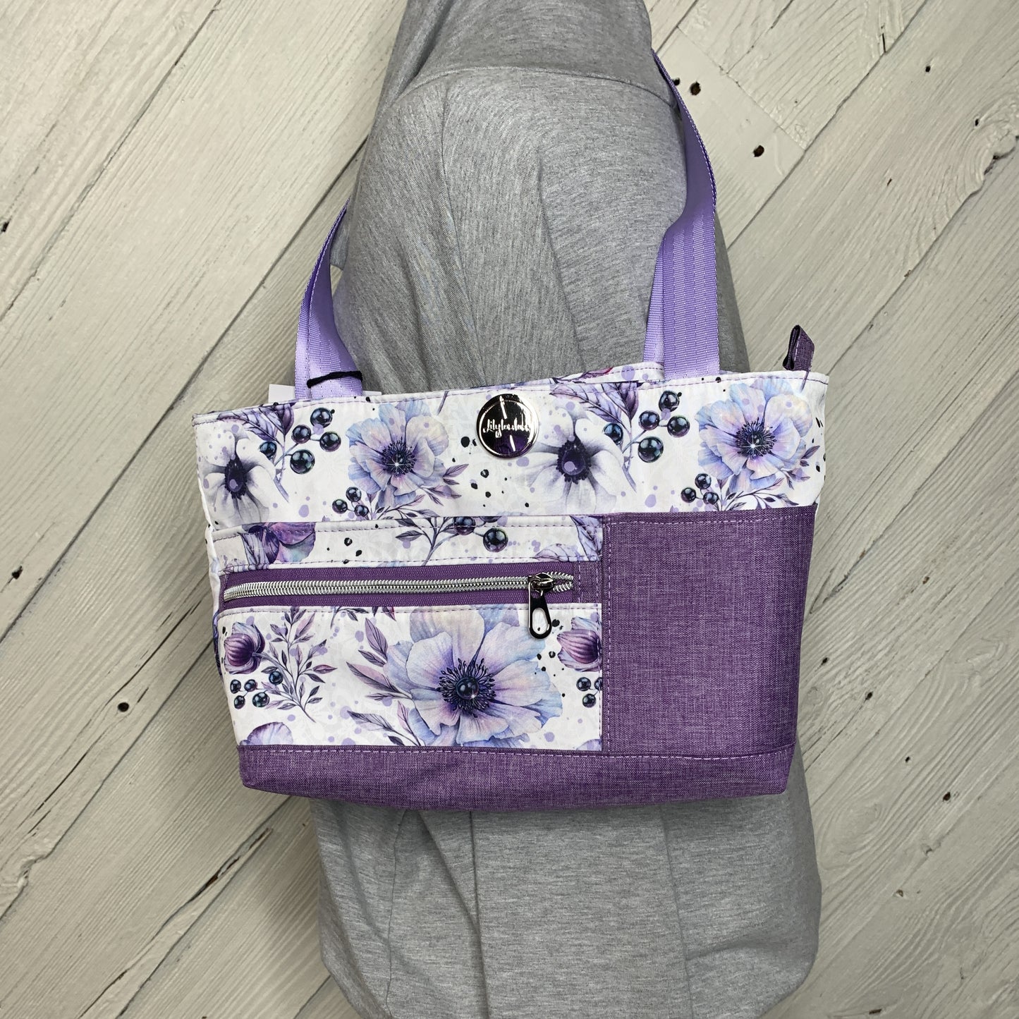 Purple Floral Tote Bag