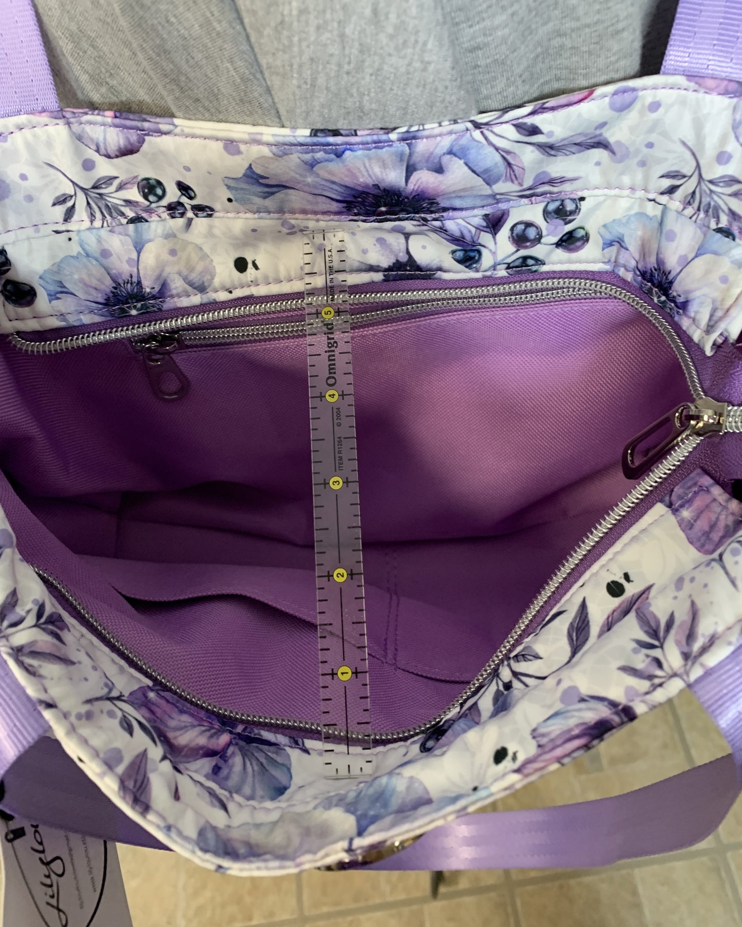 Purple Floral Tote Bag