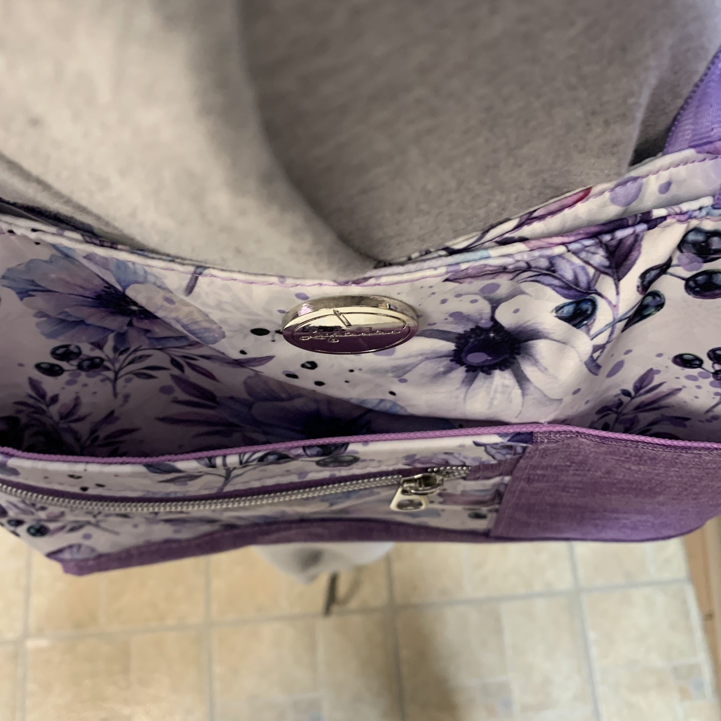 Purple Floral Tote Bag