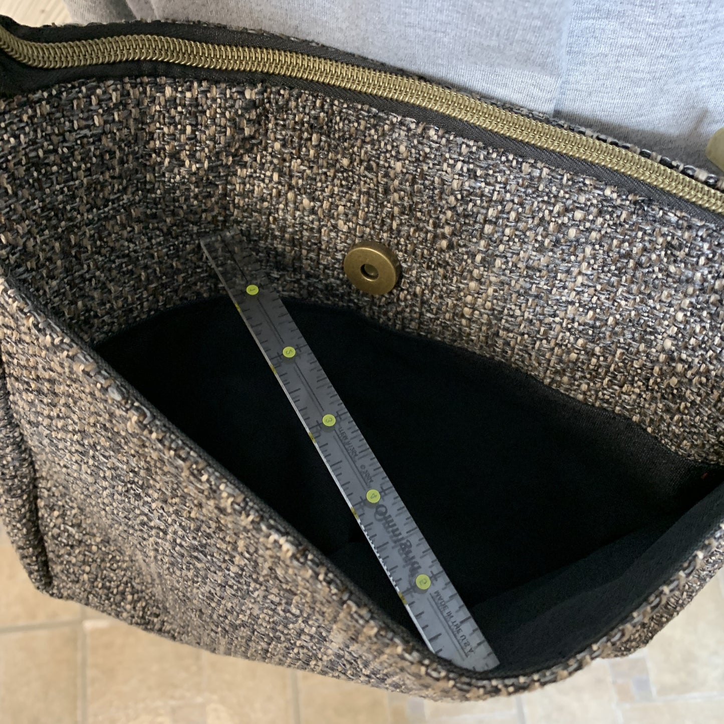 Black Tweed Crossbody Bag