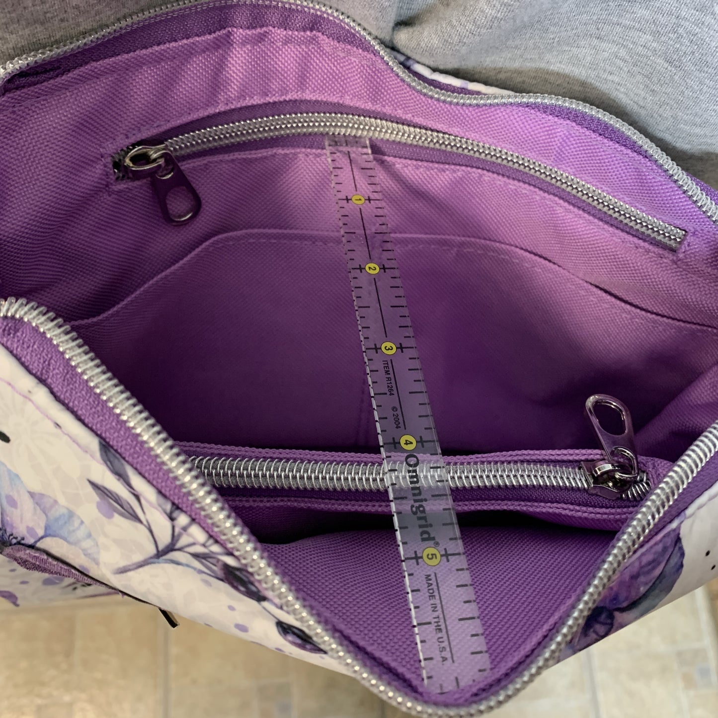 Purple Floral Crossbody Bag