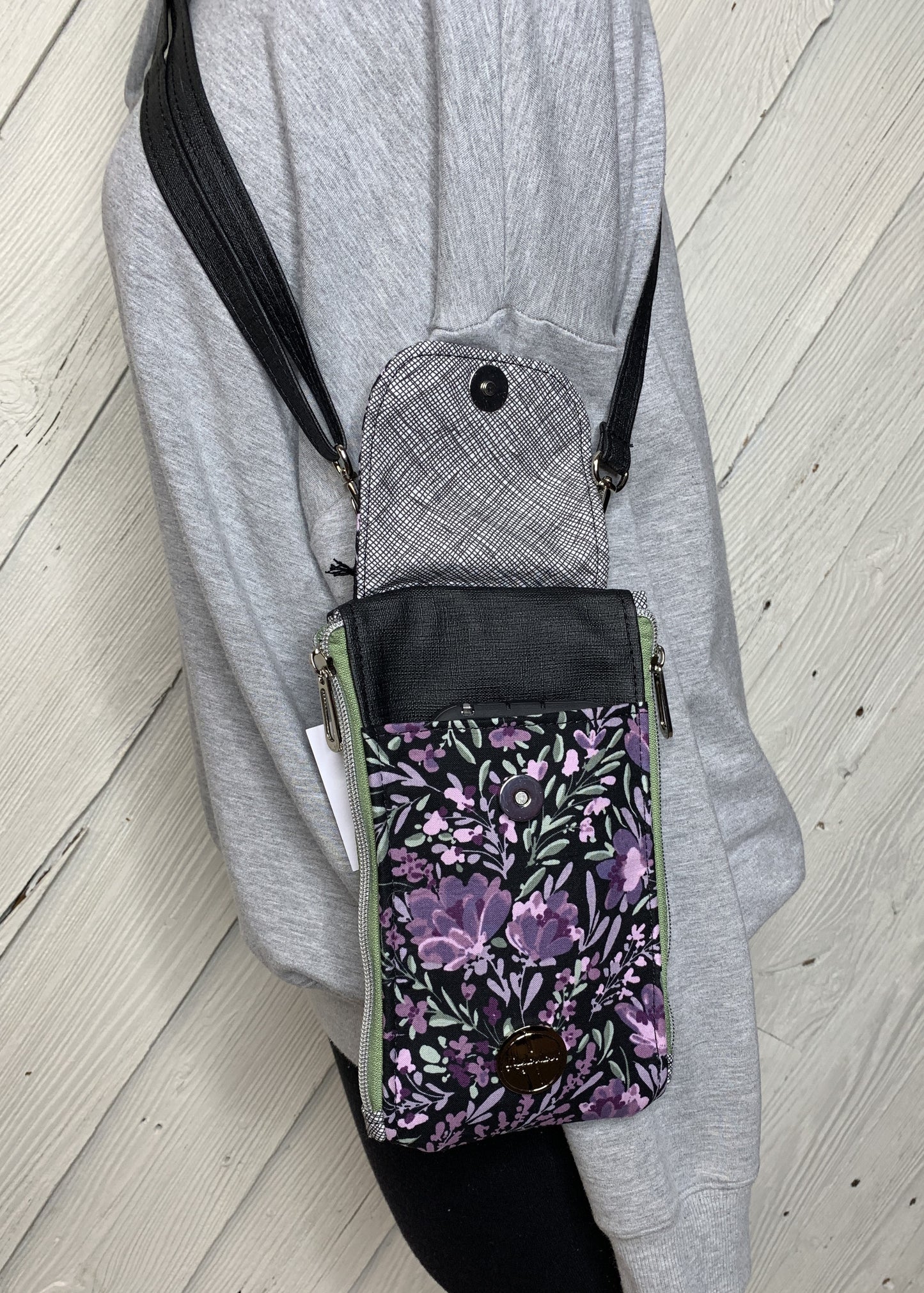 Clutch Crossbody Bag with a Floral Pattern