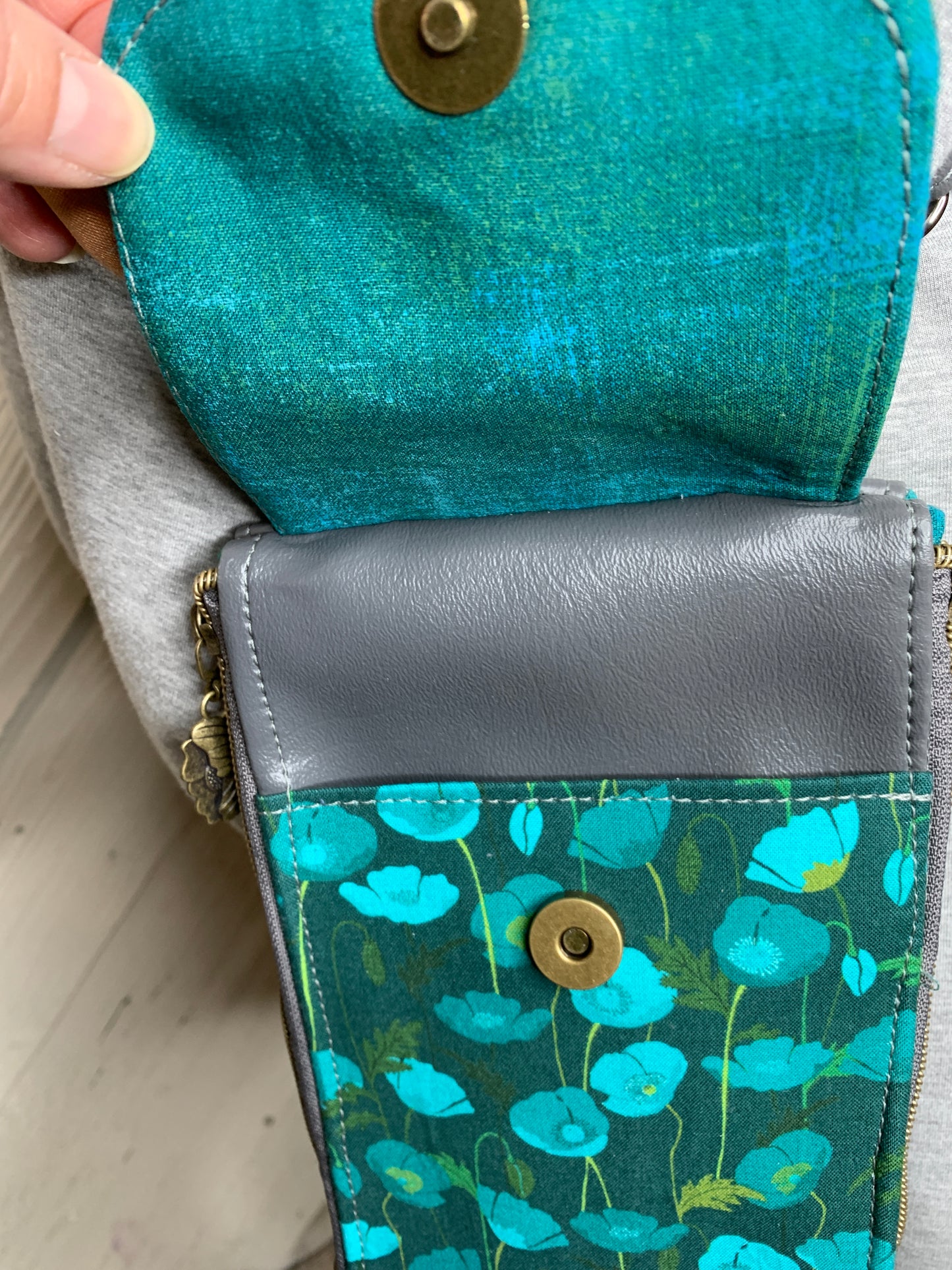 Clutch Crossbody Bag with a Floral Pattern