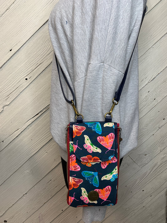 Clutch Crossbody Bag with Moth Pattern