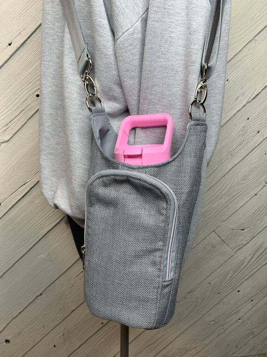 Gray Water Bottle Bag