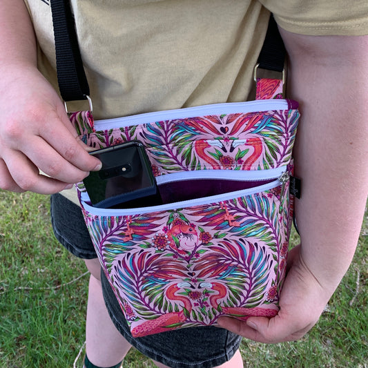 Crossbody Bag with flamingo design