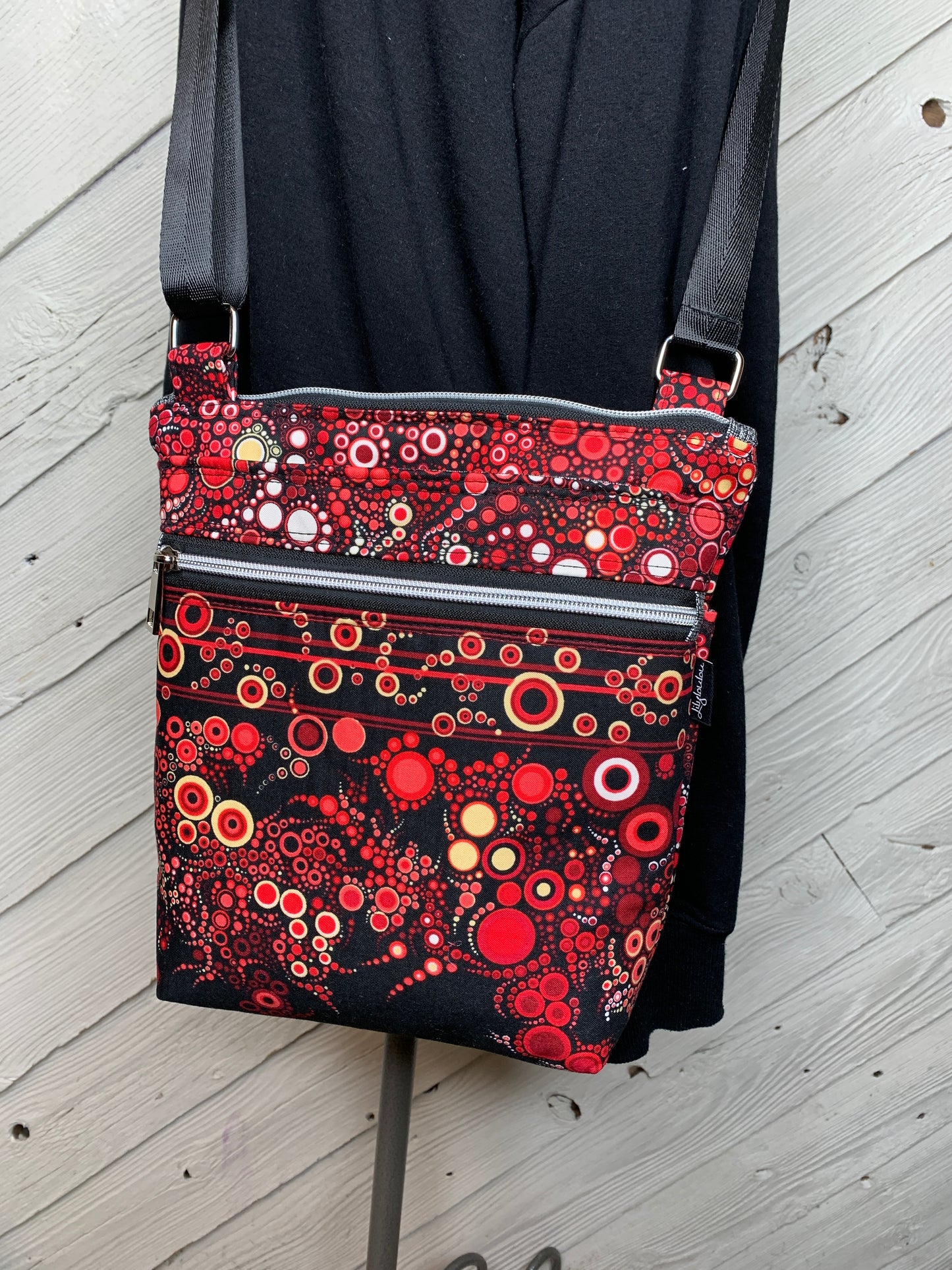 Crossbody Bag with red circle design