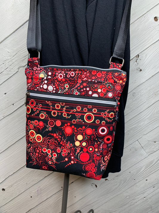 Crossbody Bag with red circle design