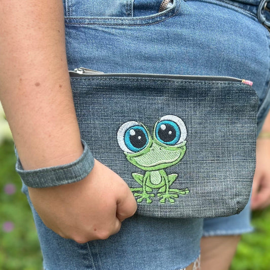 Gecko Denim Wristlet