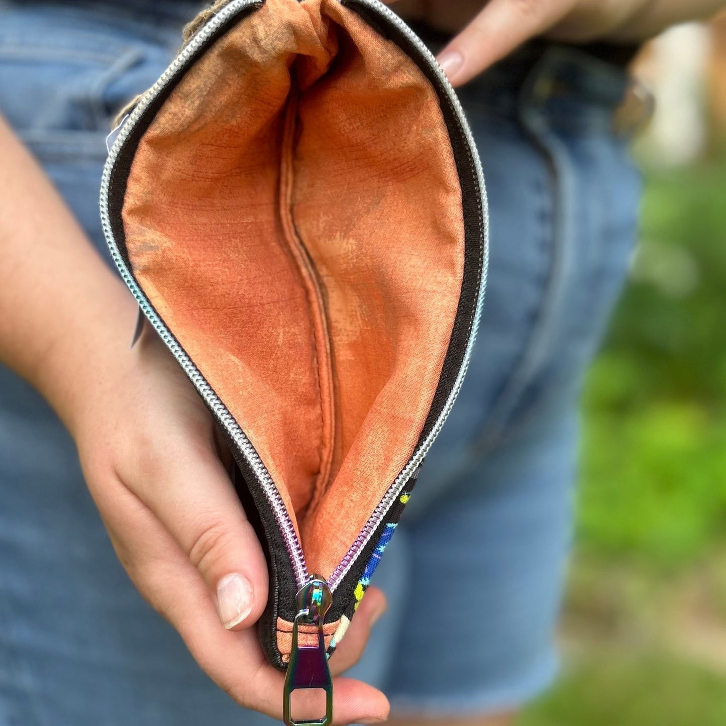 Clutch Crossbody Bag with a Flower Pattern