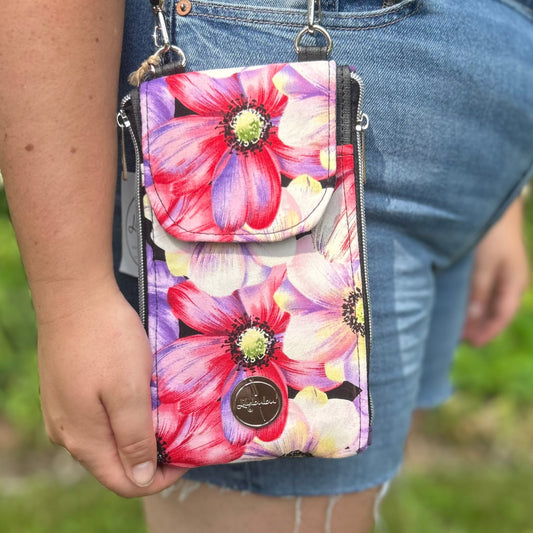 Clutch Crossbody Bag with a Flower Pattern