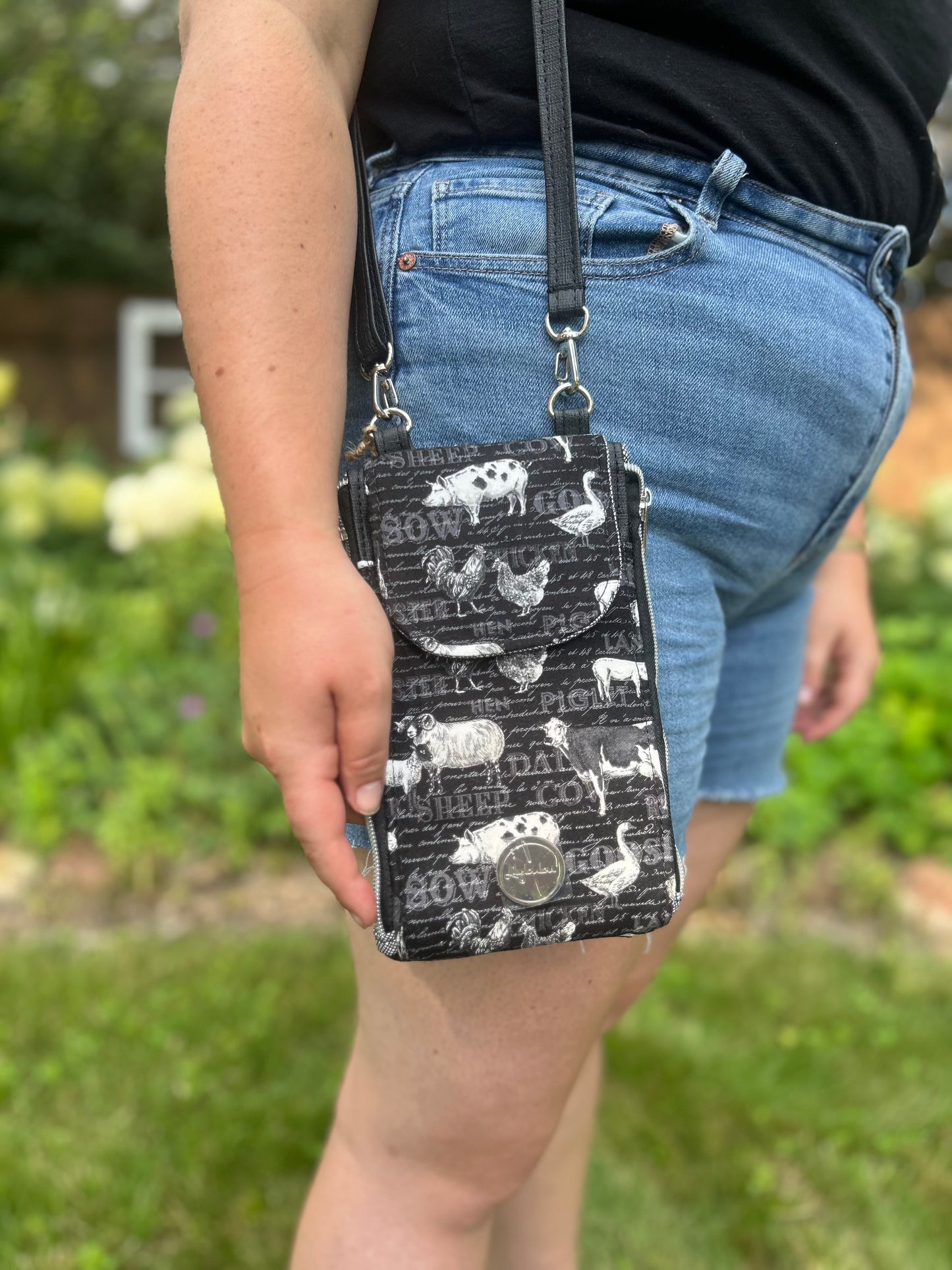 Clutch Crossbody Bag with Farm Animals