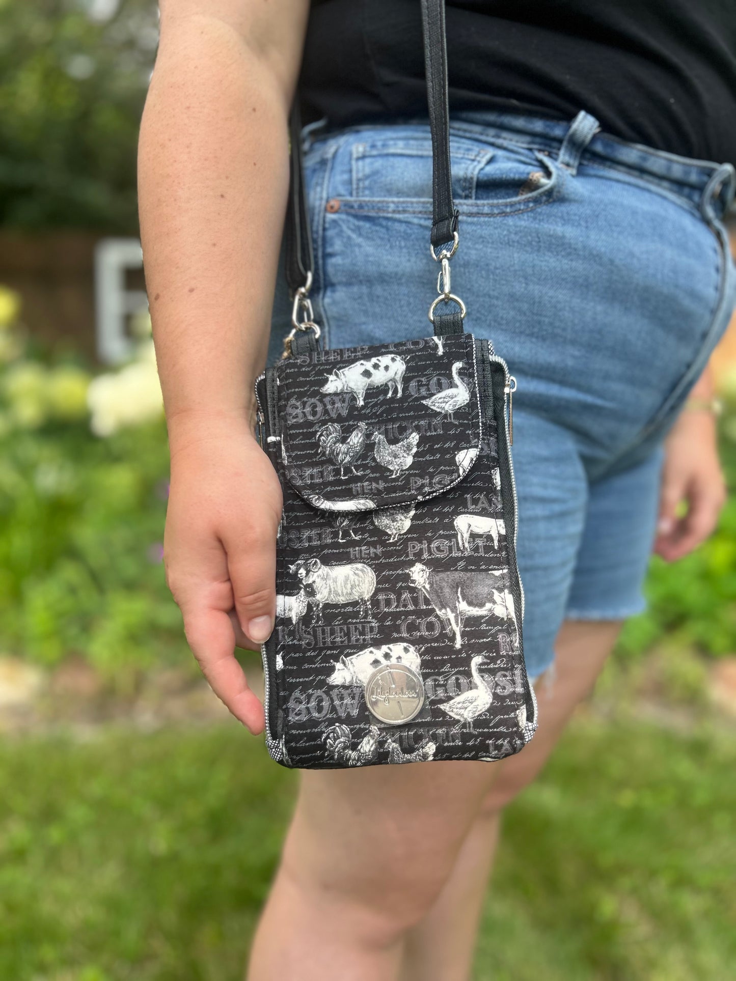 Clutch Crossbody Bag with Farm Animals