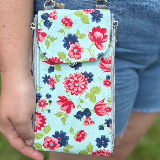 Clutch Crossbody Bag with a Floral Pattern