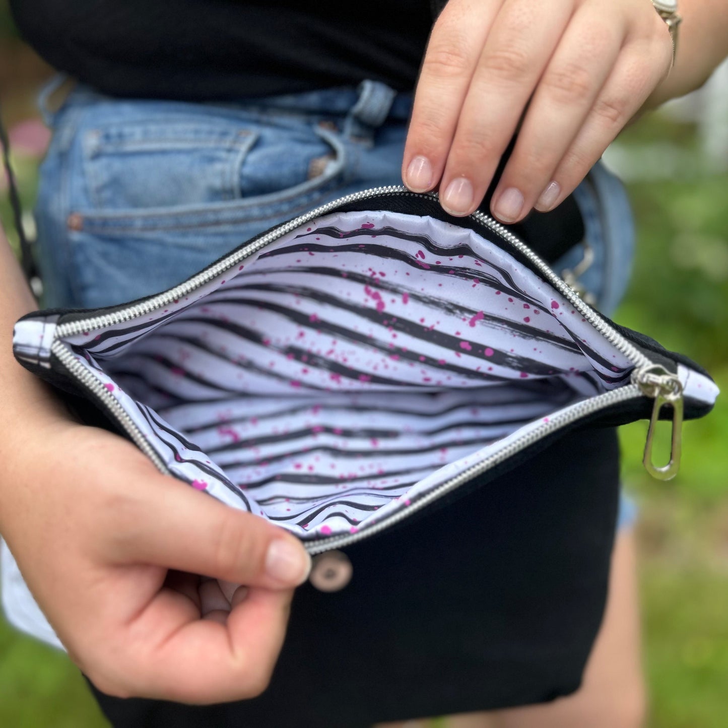 Foldover Crossbody Bag with a Book Design