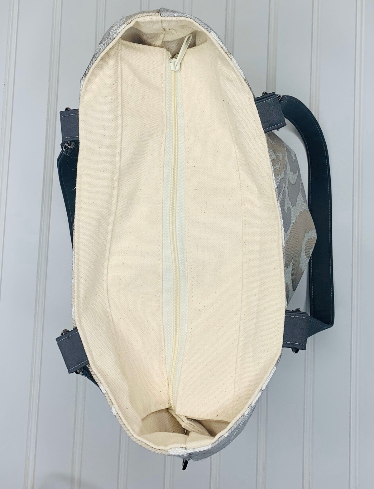 Gray and cream convertible womans purse, handmade bag, ladies shoulder bag, large purse, designer bag, women shoulder purse