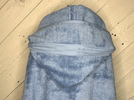 Adult Hooded Bath Towel, Water Blue, No Flannel Hood Lining