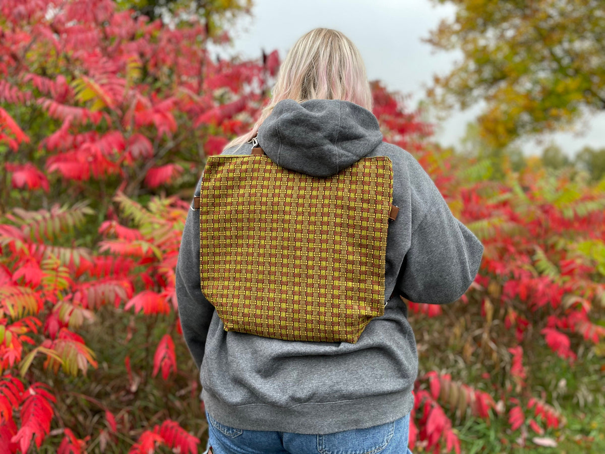 Convertible woman's purse with fall colors, handmade bag, ladies shoulder bag, large purse,  women shoulder purse